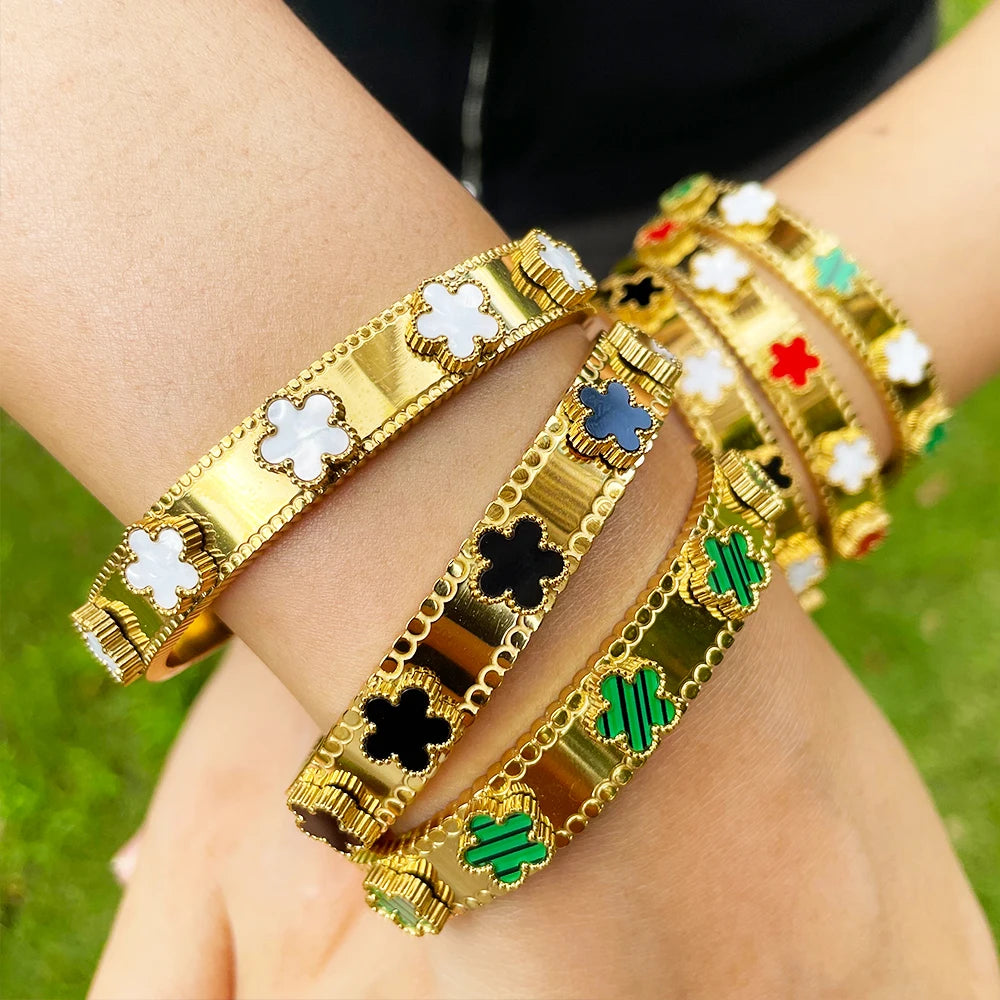 Bracelet fleurs Acier inoxydable